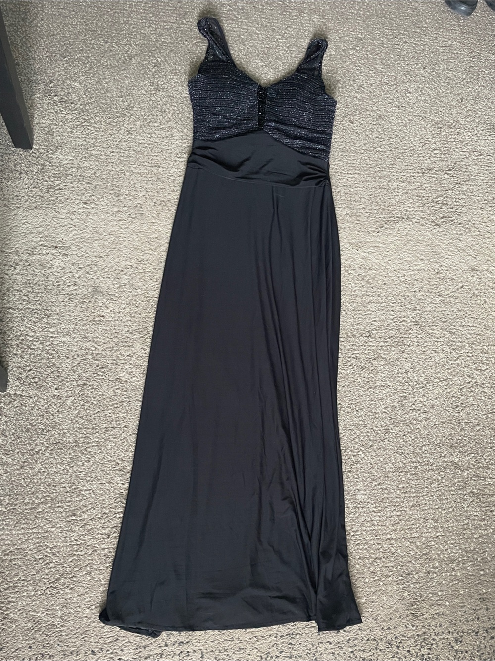 Long black bedazzled maxi dress